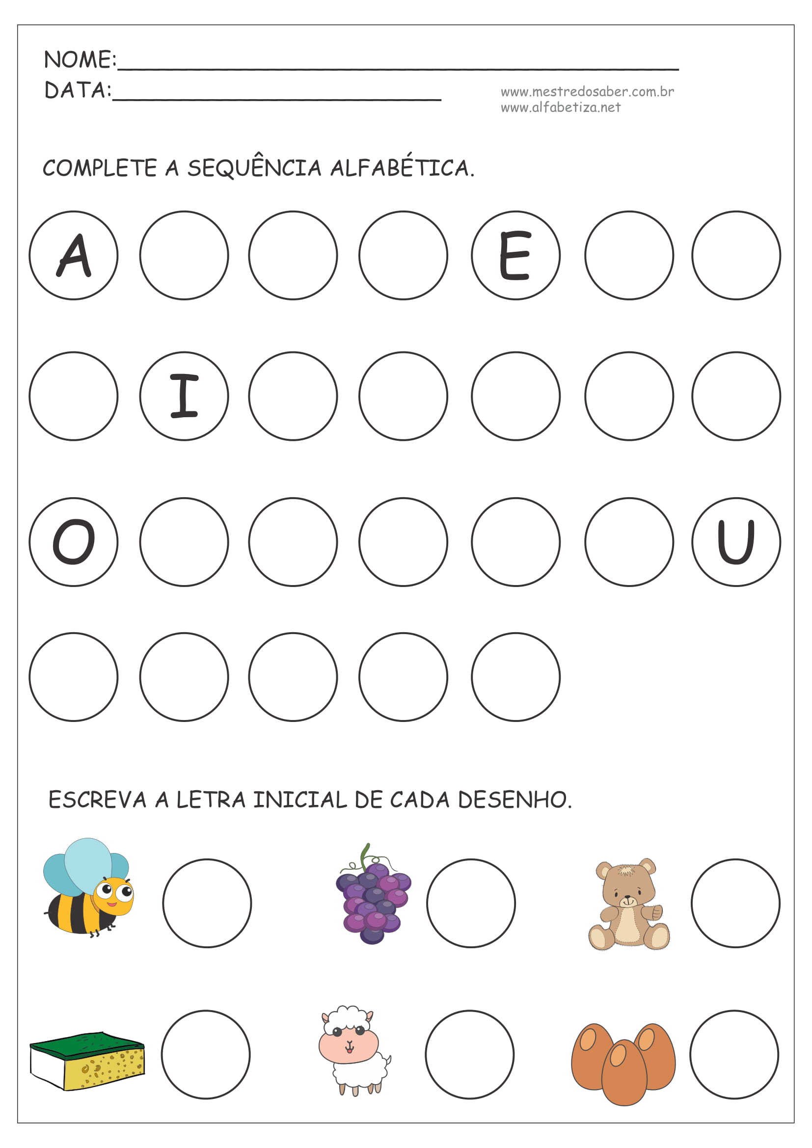 Atividades com Alfabeto