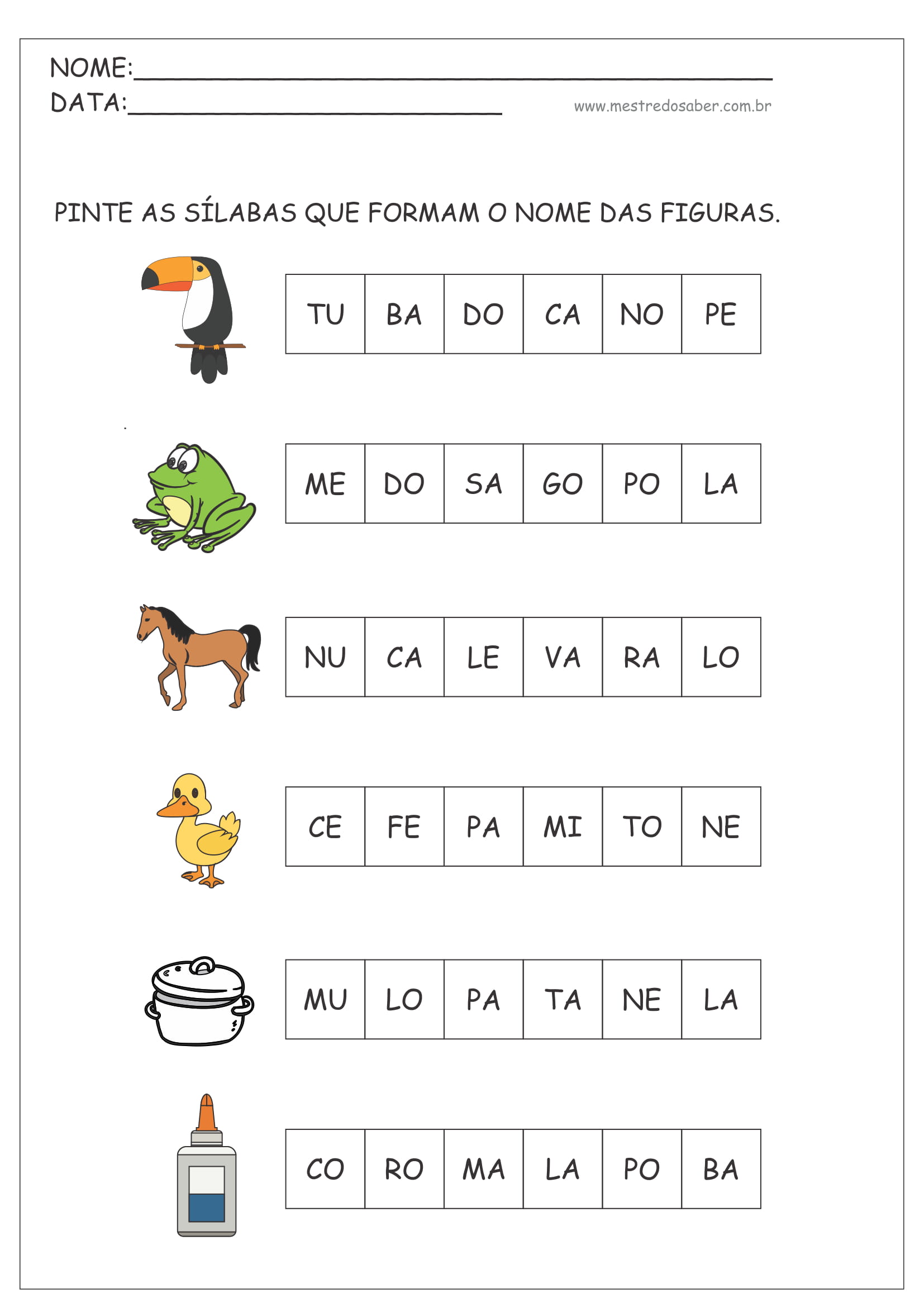 Atividades com Sílabas - Imagem 5