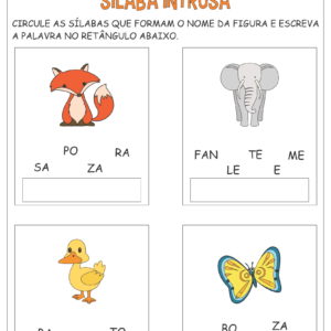 Atividades com Sílabas para Alfabetização