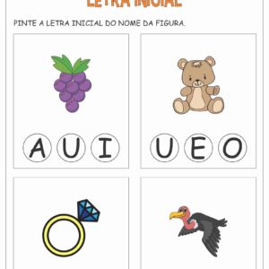 Atividades com Letra Inicial para Educação Infantil