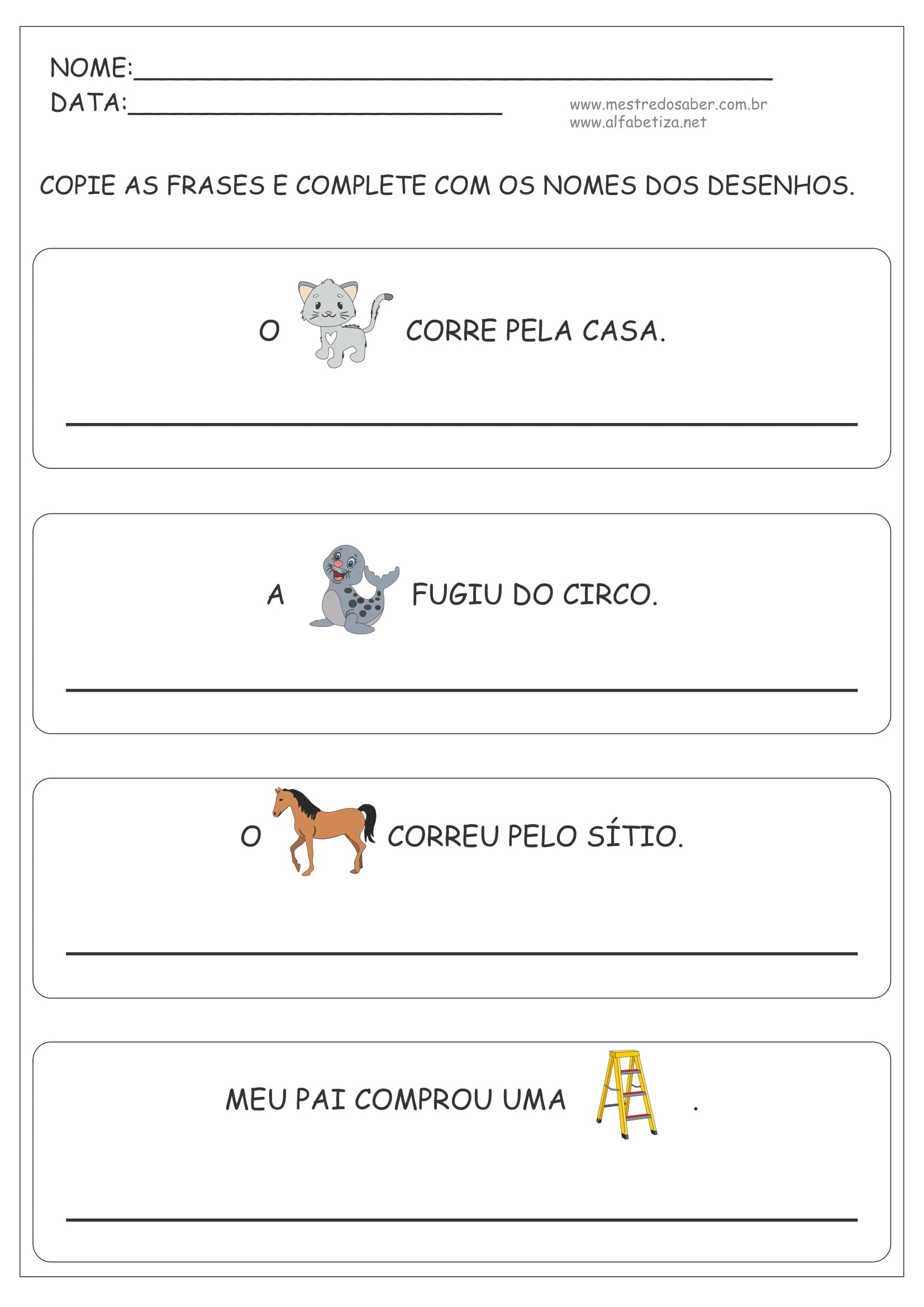 Atividades com Frases