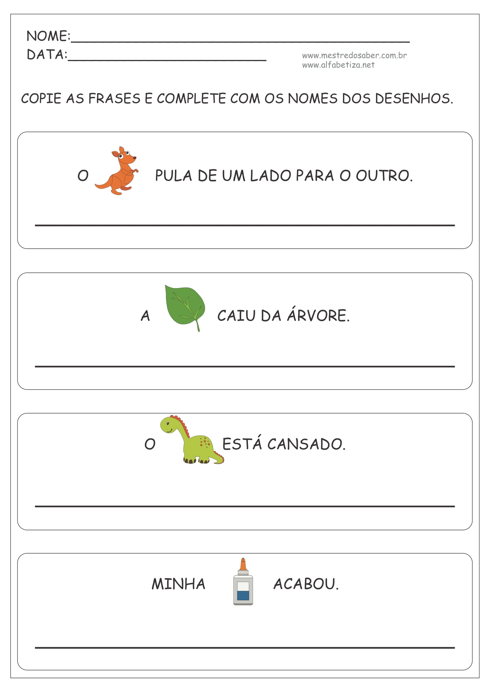 Atividades com Frases - Imagem 2