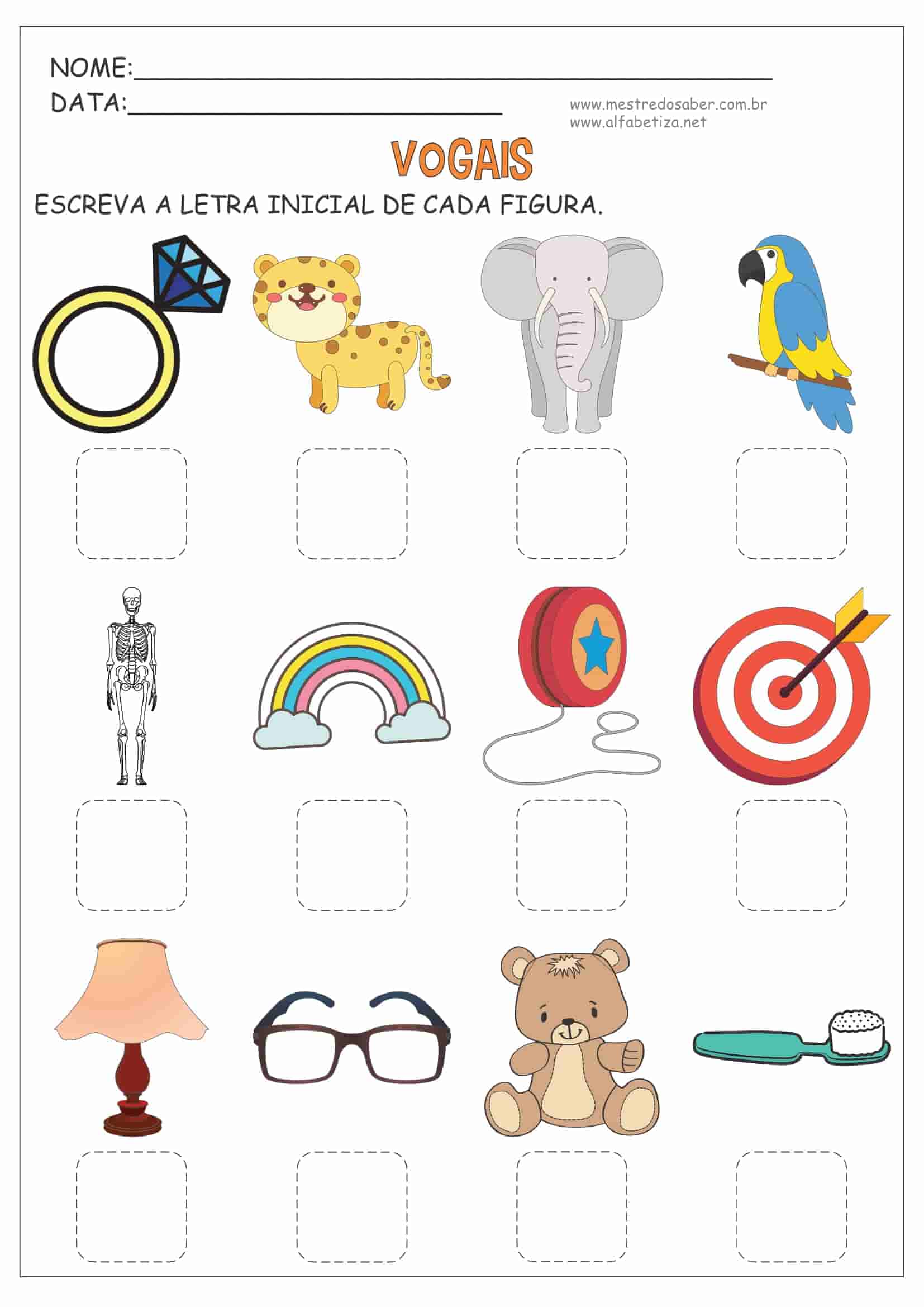 Atividades de Alfabetização 1 ano Vogais - Imagem 2