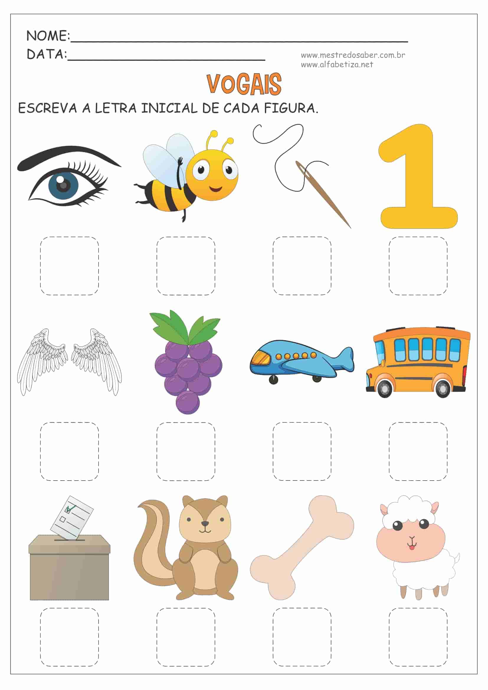 Atividades de Alfabetização 1 ano Vogais - Imagem 3