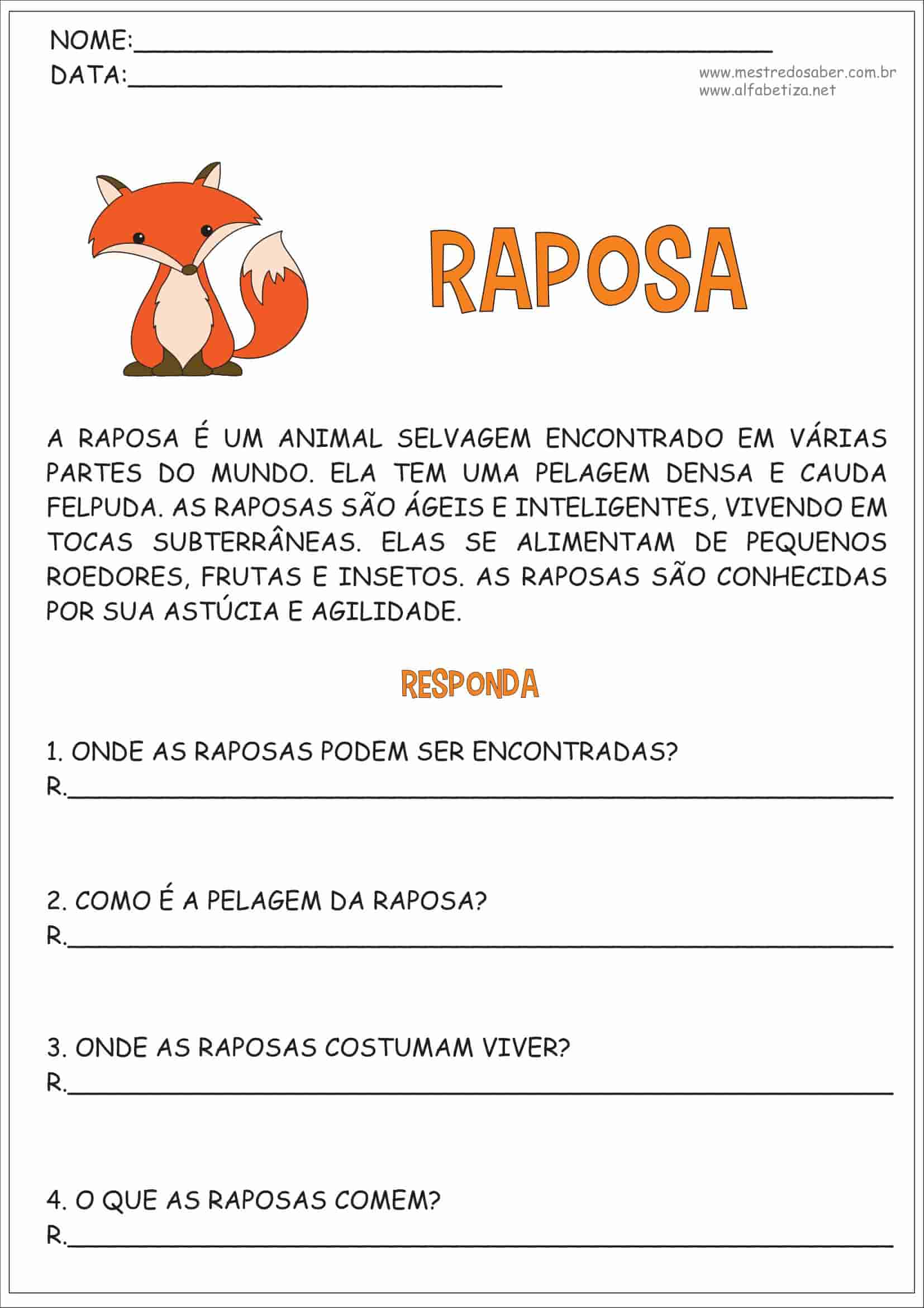 Interpretação de Texto 2 ano