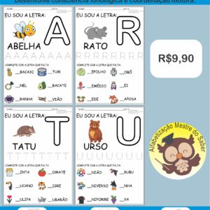 Atividades com as Letras do Alfabeto Educação Infantil