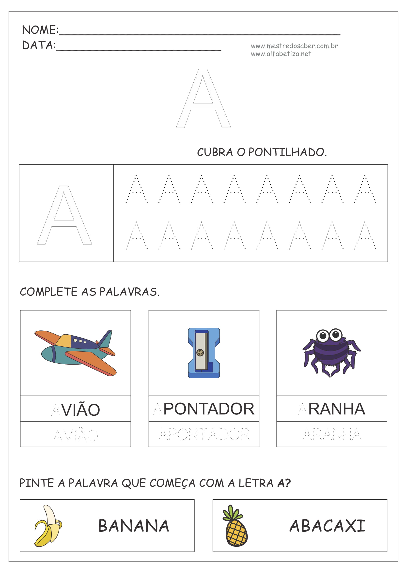 Tarefa com as Vogais – Atividade de Alfabetização