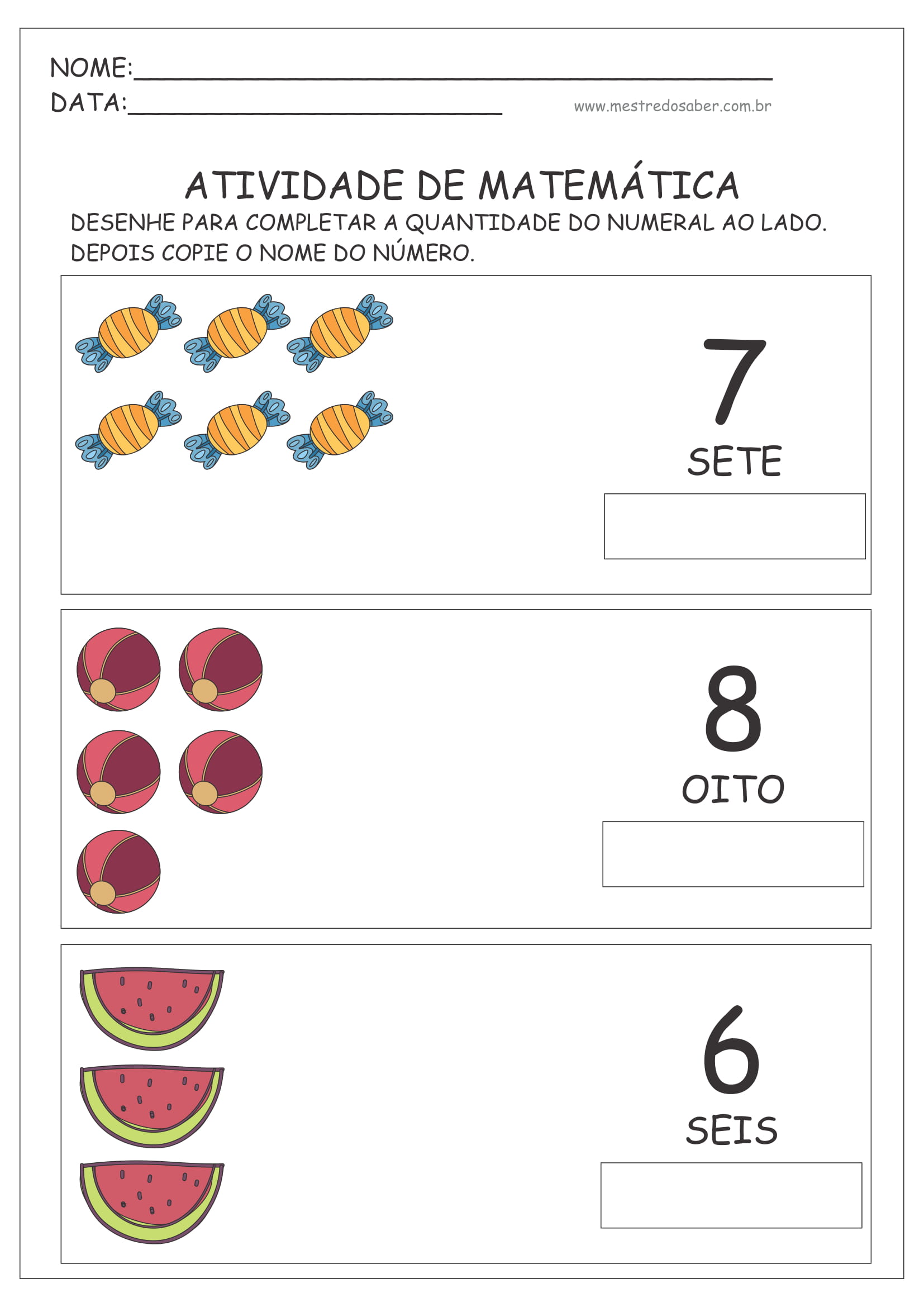 Atividades de Matemática Educação Infantil - Educação Infantil