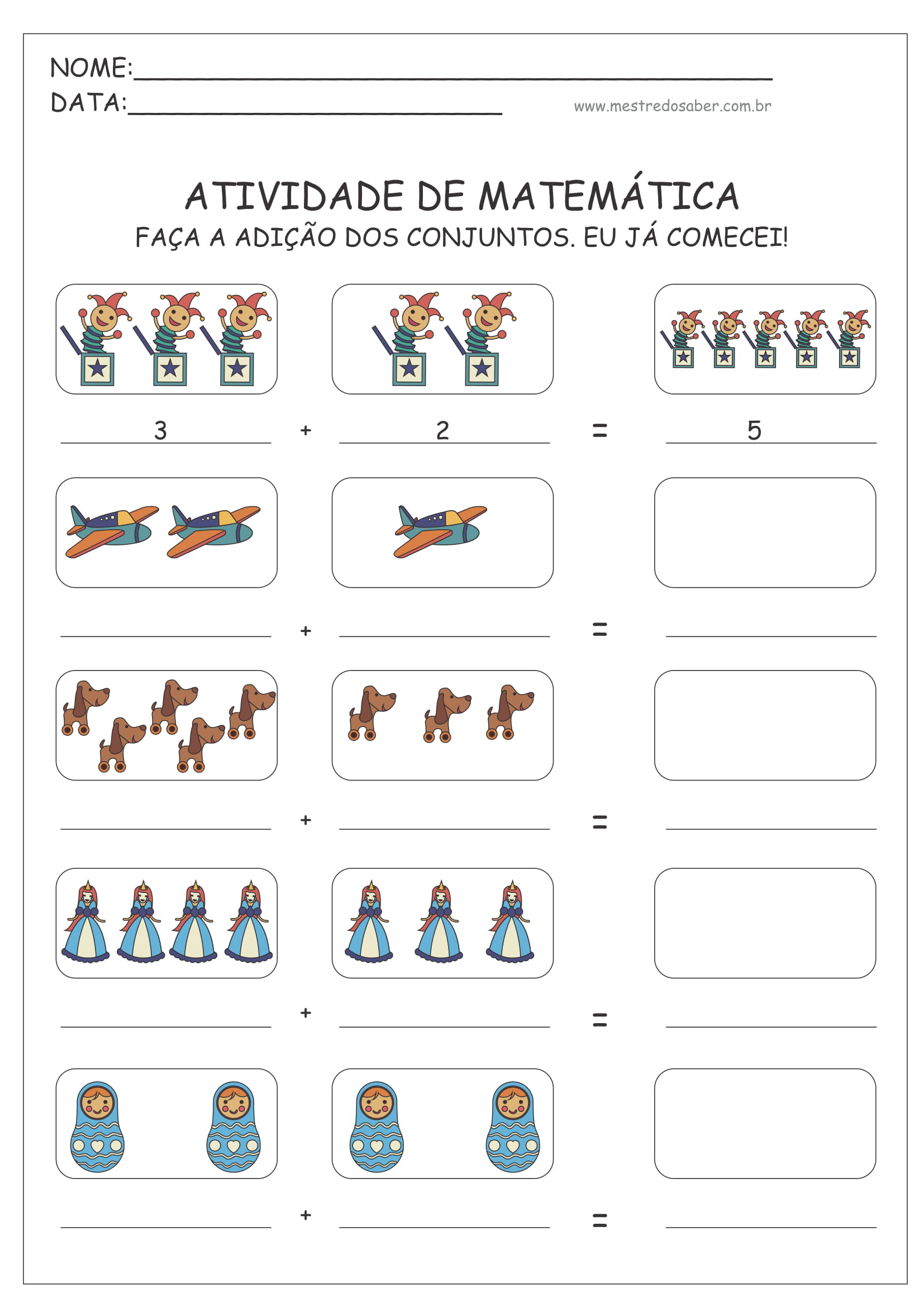 Atividade sobre Adição para a Educação Infantil