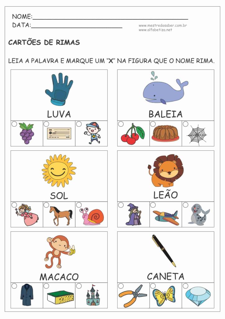Atividades com Rimas - Mestre do Saber - Loja