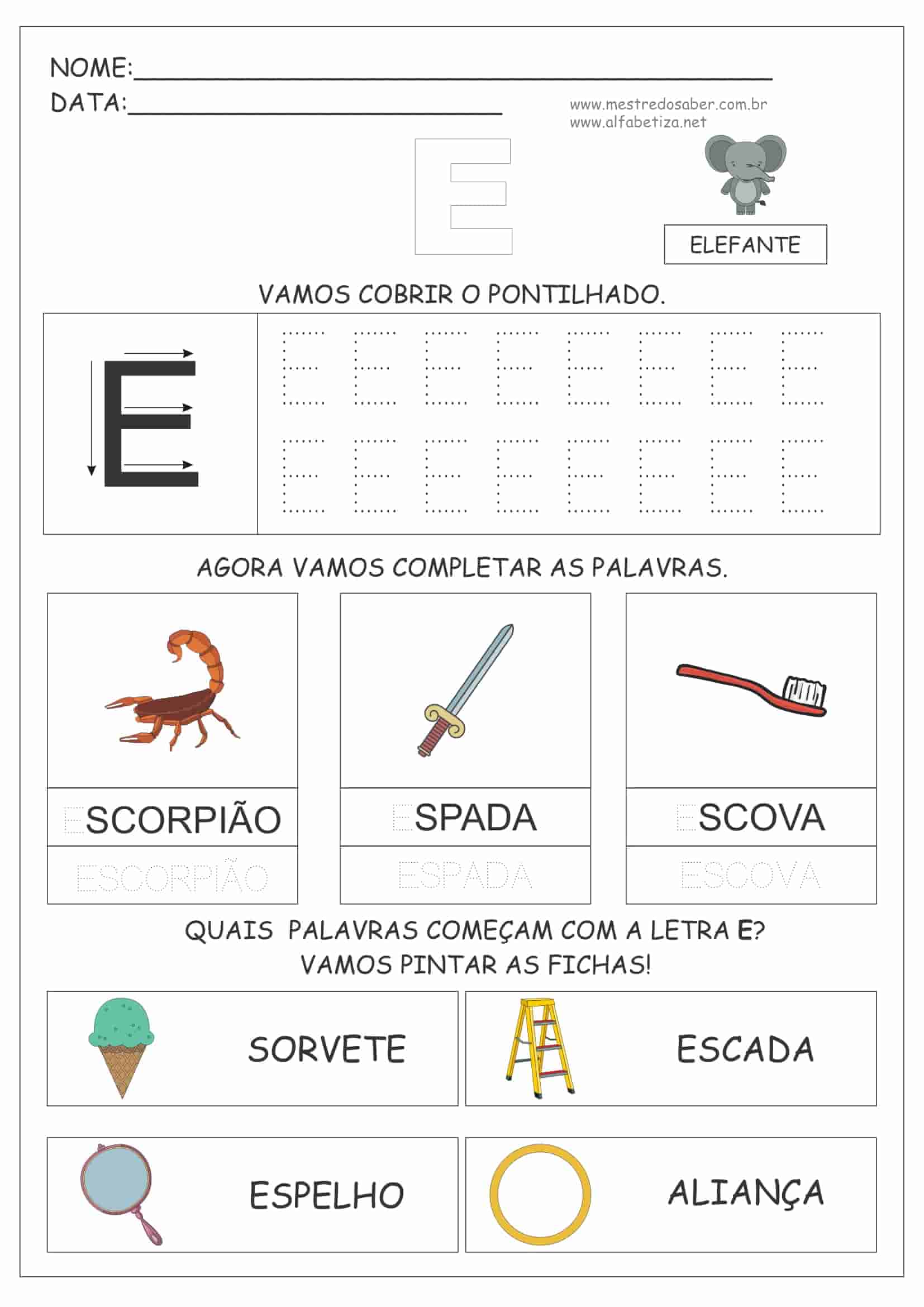 Pareamento de Palavras 2  Atividades de Alfabetização e Letramento