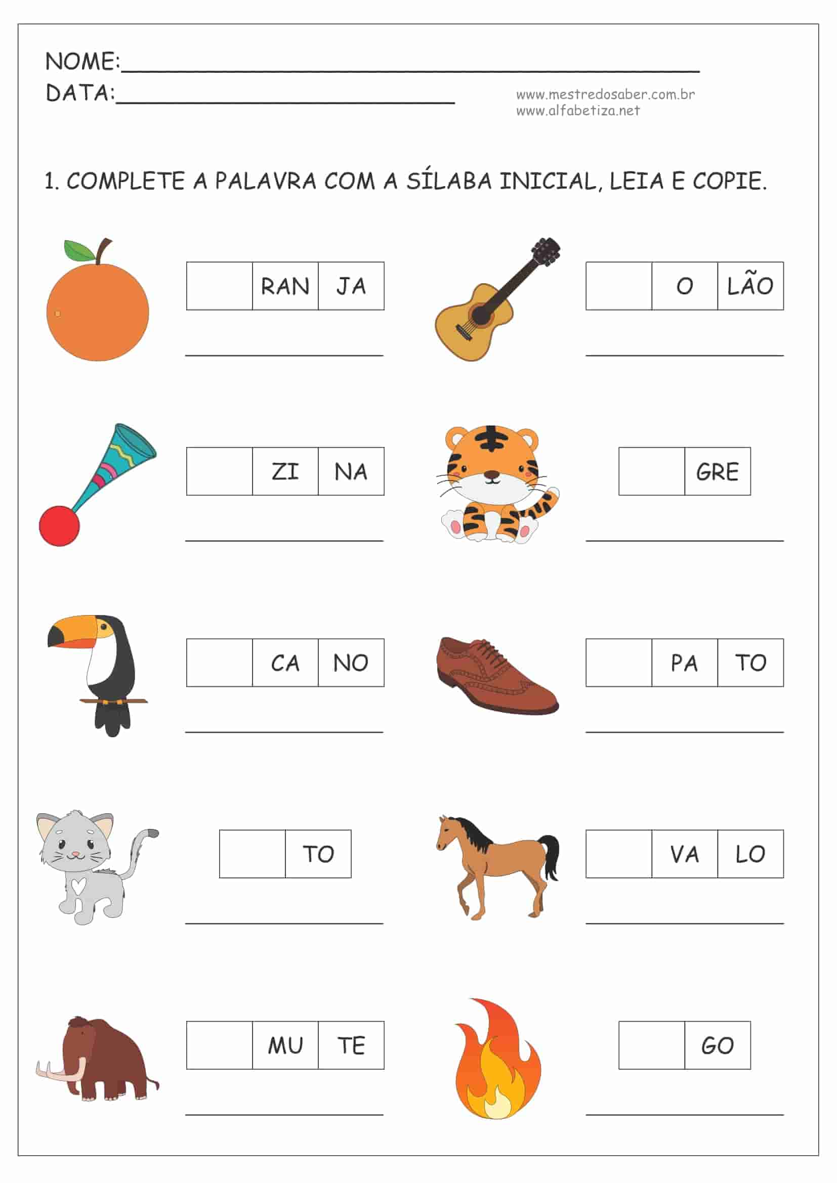 Letramento e alfabetização interactive worksheet