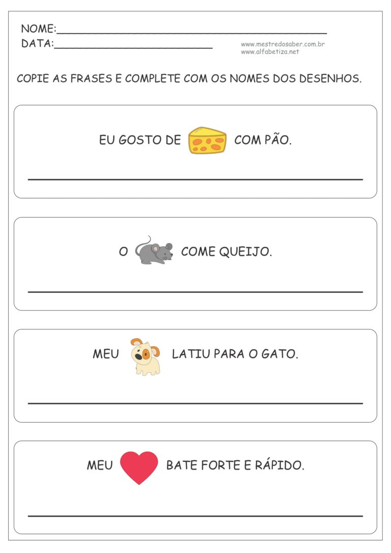 Atividades com Frases - Mestre do Saber - Loja