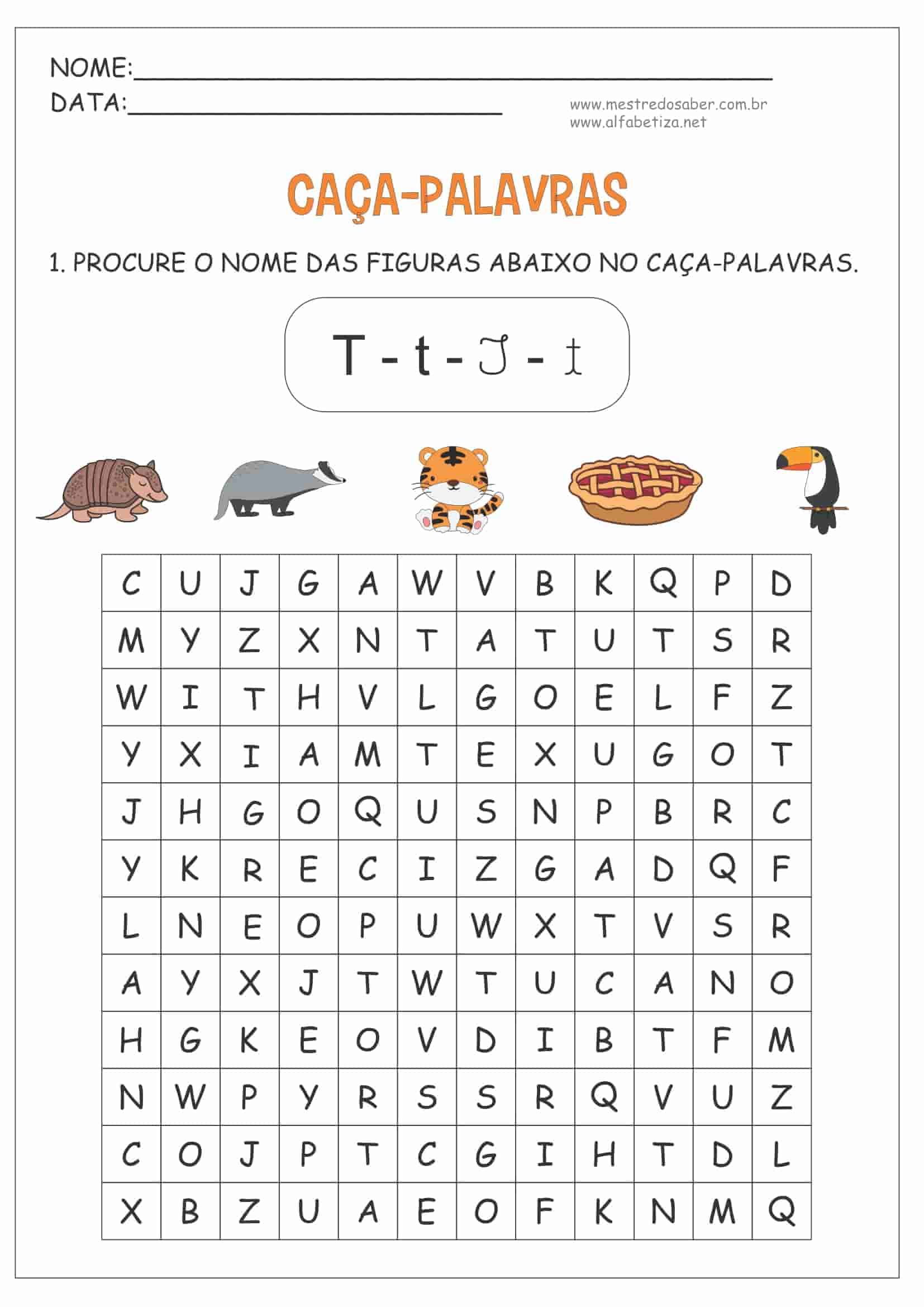 Caça-Palavras online activity for Educação Infantil, caça palavras