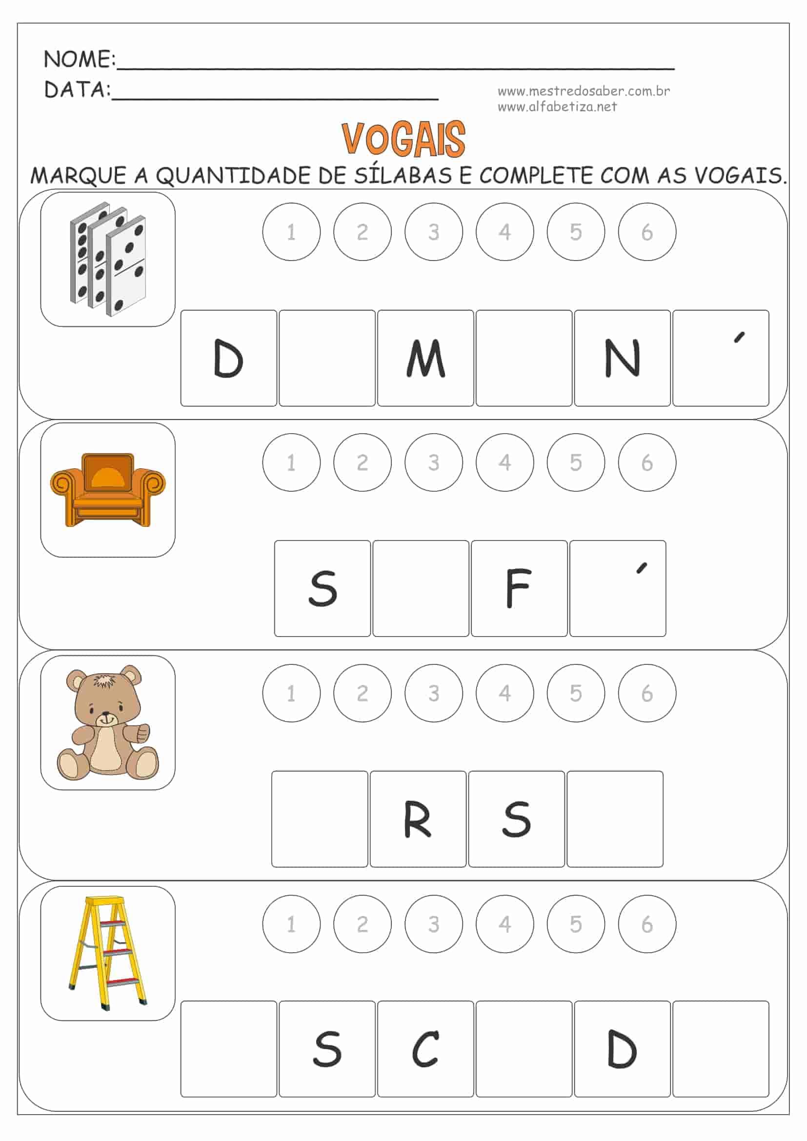 Apostila com 50 atividades de alfabetização 1º ano para imprimir em PDF