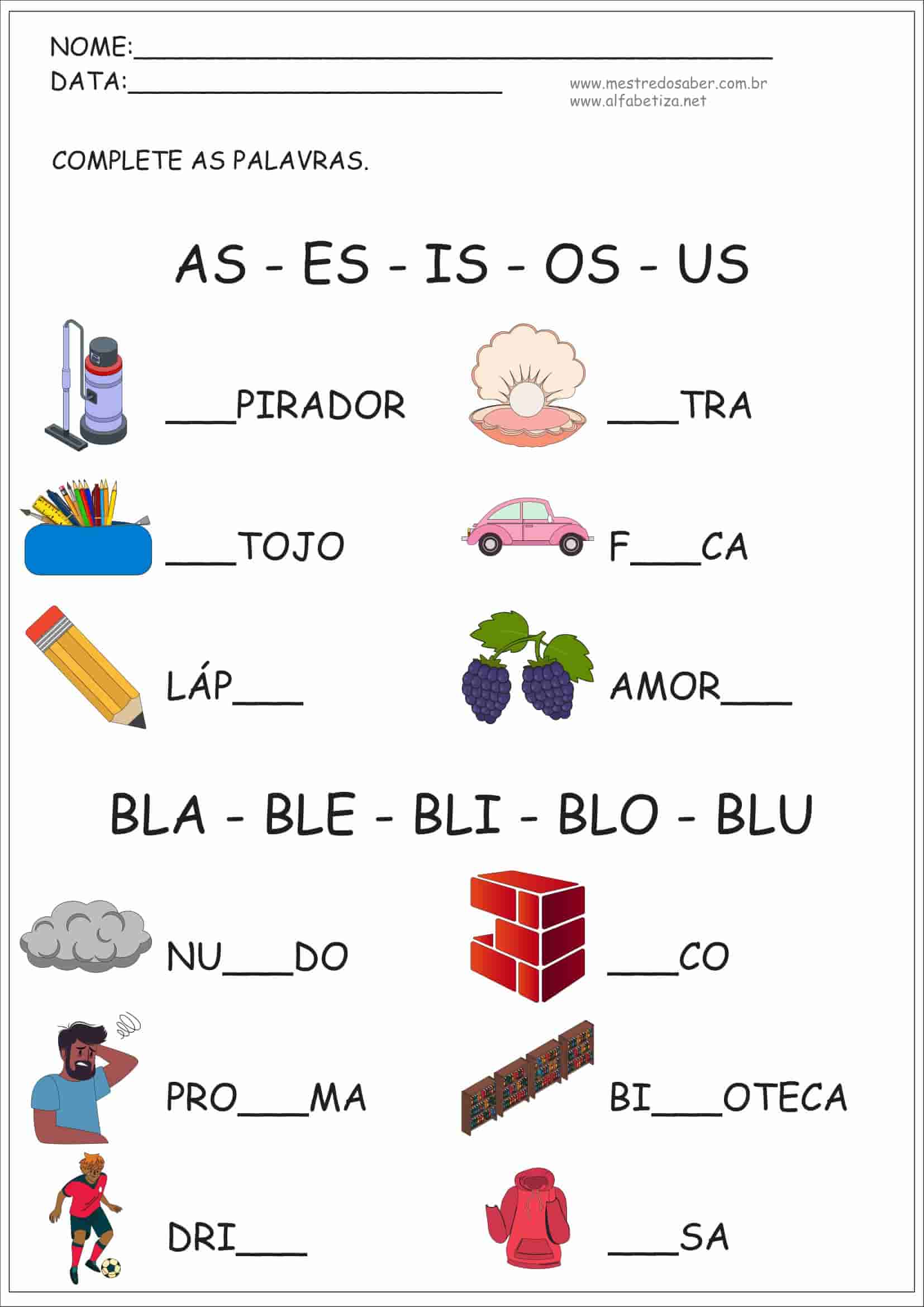 sílaba simples , silaba complexa