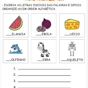 Ordem Alfabética Atividades