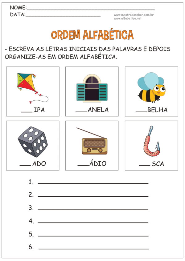 Ordem Alfabética Atividades - Imagem 3